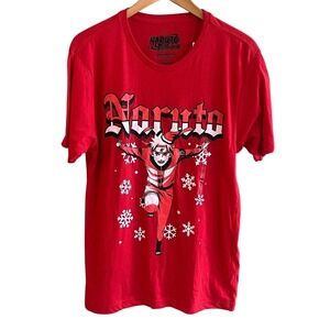 Naruto Graphic Shippuden Red Ripple Junction Short Sleeve T-Shirt Size Large NWT